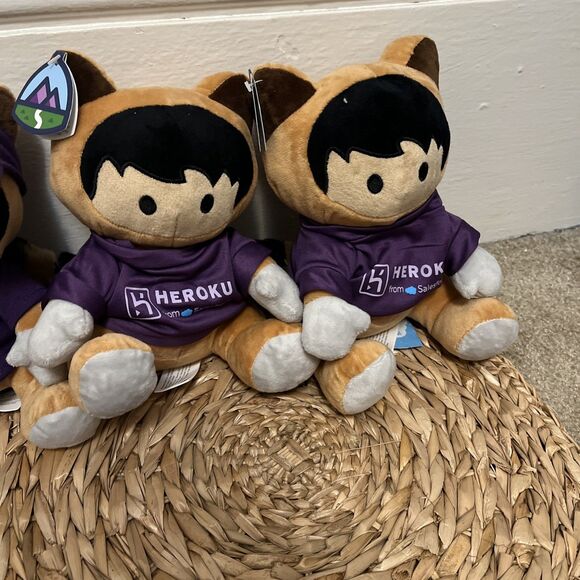 New Set Of 3 Agent Force Salesforce Cute Cat  Mini Plush Toy W/tail 8 Inches - Picture 5 of 6